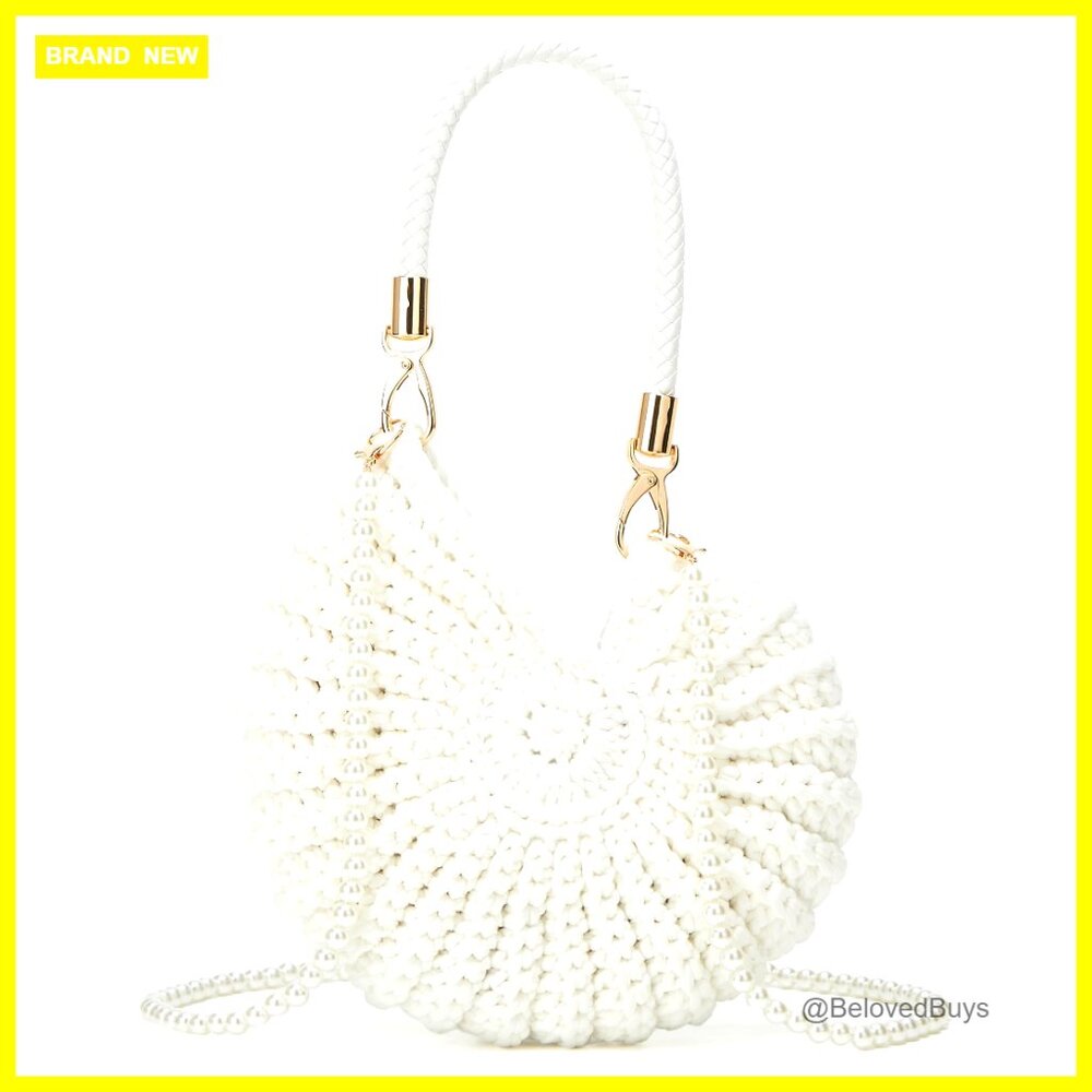 Handmade Crochet Seashell Tote Bag Crossbody Shoulder Purse Boho Beach